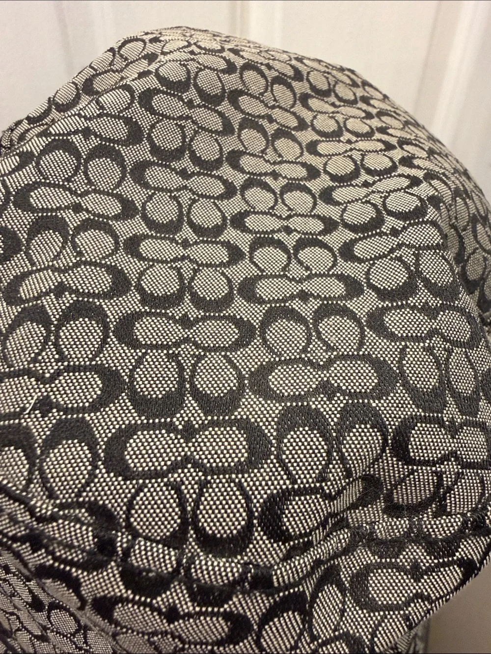 Coach Gray and Black Signature Logo Bucket Hat